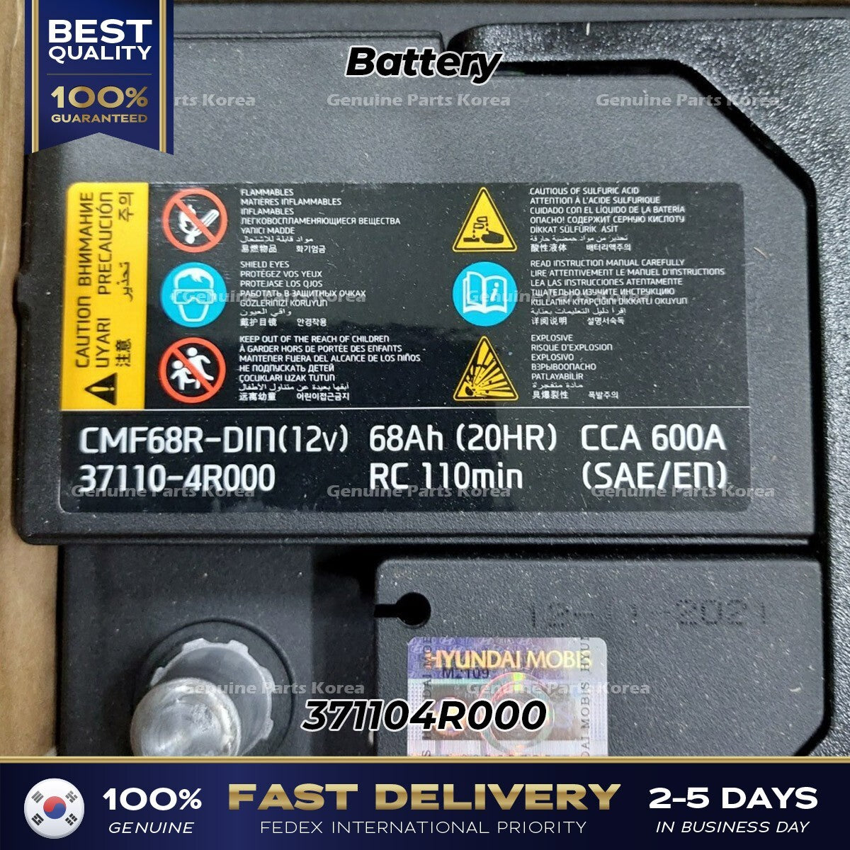 Genuine Battery 371104R000 for Hyundai Sonata Hybrid Kia Optima Hybrid
