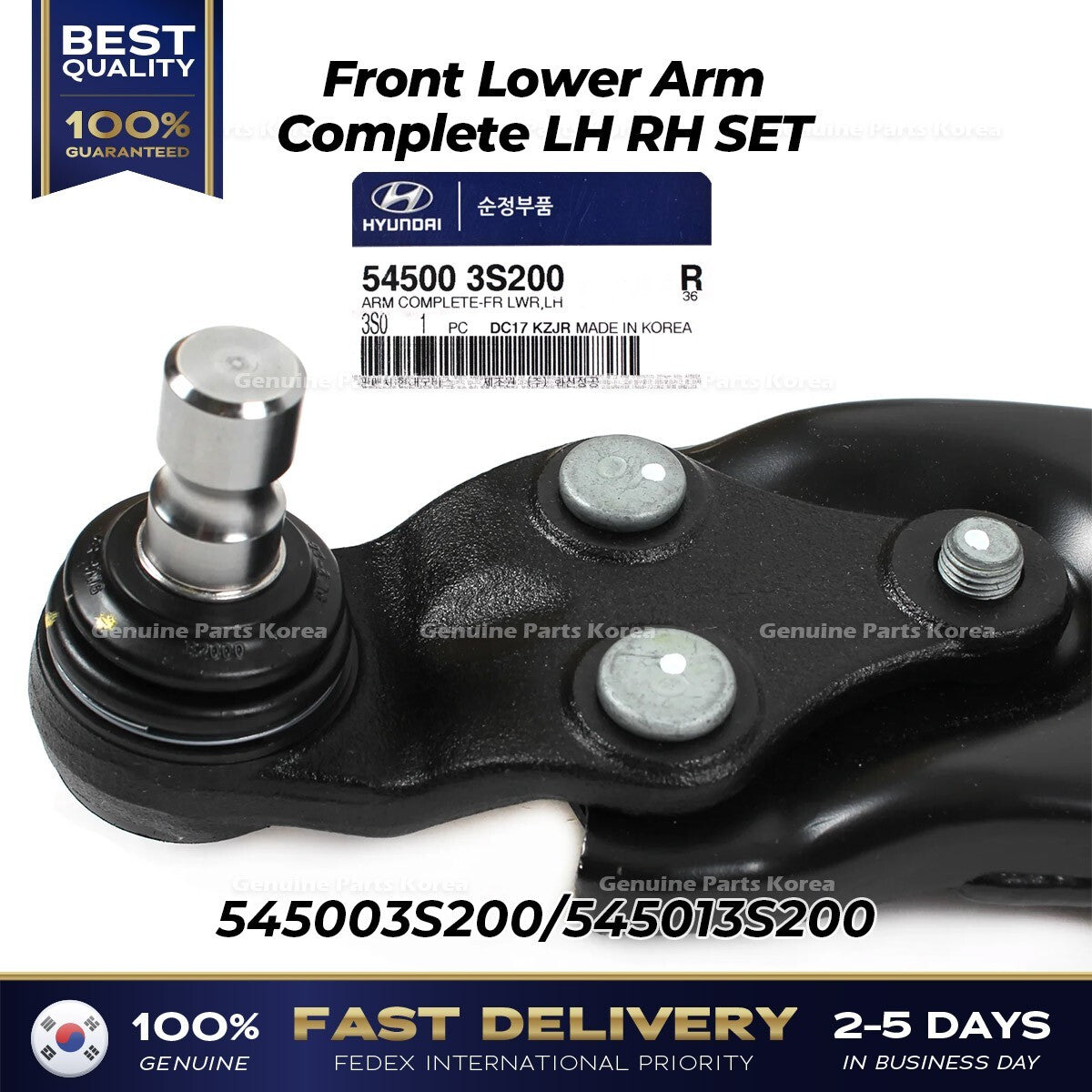 Genuine Front Lower Arm Complete LH RH SET for Hyundai Azera Kia Cadenza