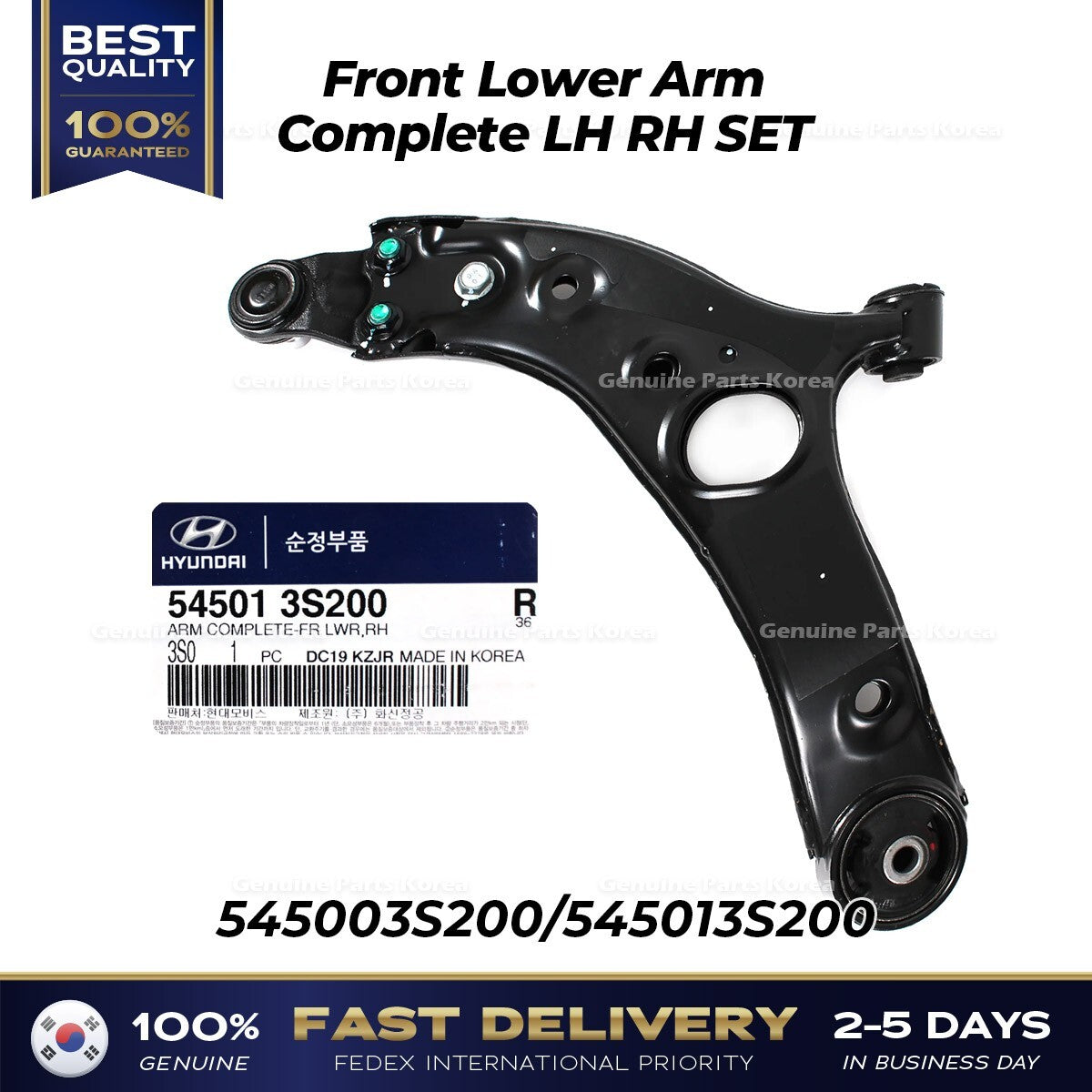 Genuine Front Lower Arm Complete LH RH SET for Hyundai Azera Kia Cadenza