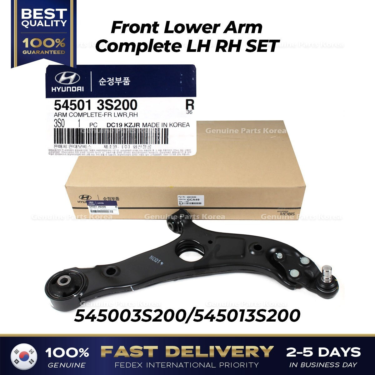 Genuine Front Lower Arm Complete LH RH SET for Hyundai Azera Kia Cadenza