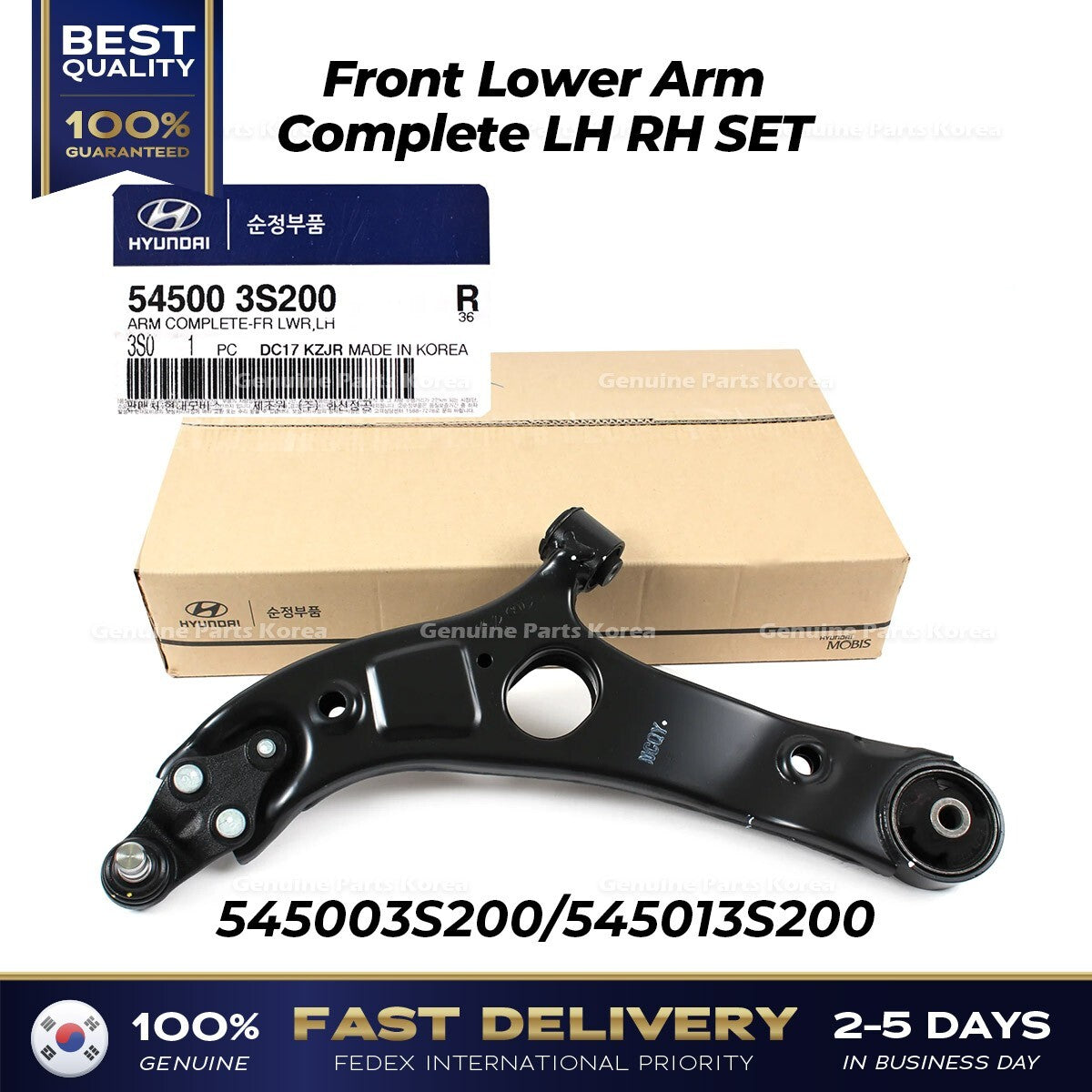 Genuine Front Lower Arm Complete LH RH SET for Hyundai Azera Kia Cadenza