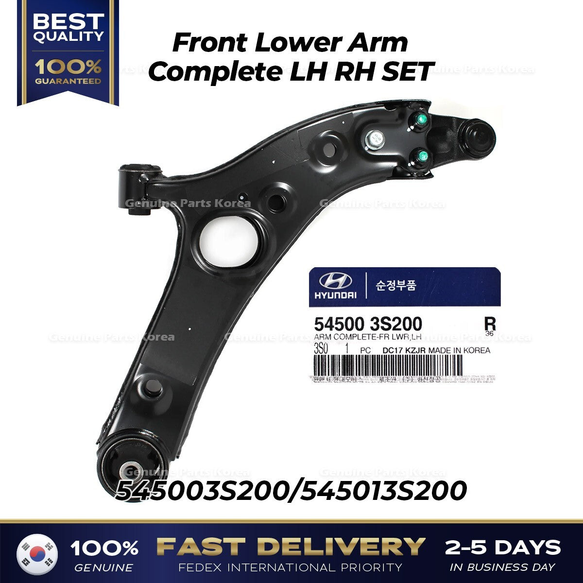 Genuine Front Lower Arm Complete LH RH SET for Hyundai Azera Kia Cadenza