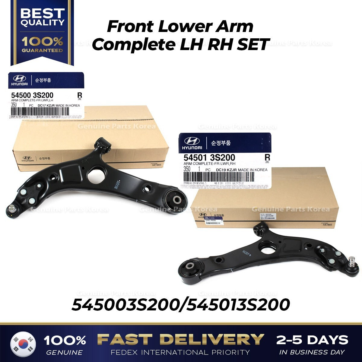 Genuine Front Lower Arm Complete LH RH SET for Hyundai Azera Kia Cadenza