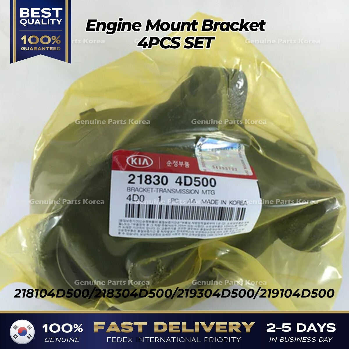 Genuine Engine Mount Bracket 4PCS SET for Hyundai Entourage Kia Sedona