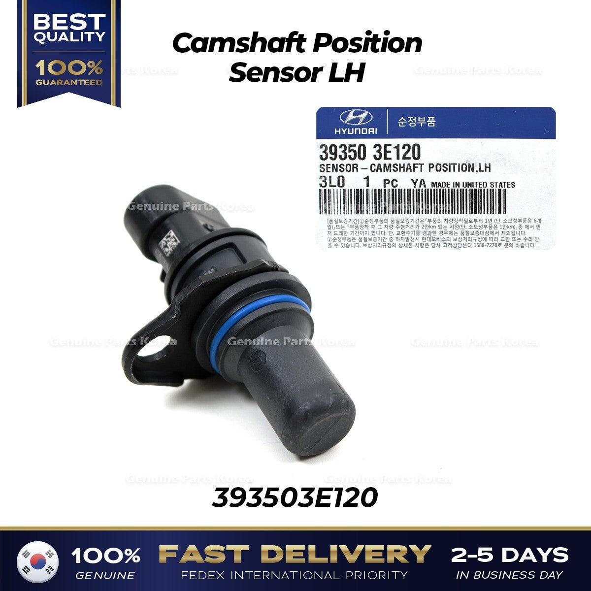 Genuine Camshaft Position Sensor LH 393503E120 for Hyundai Kia