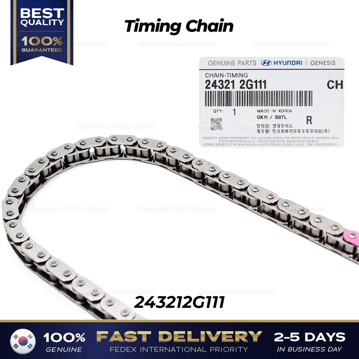 Genuine Timing Chain 243212G111 for Hyundai Genesis G70 Sonata Kia Optima
