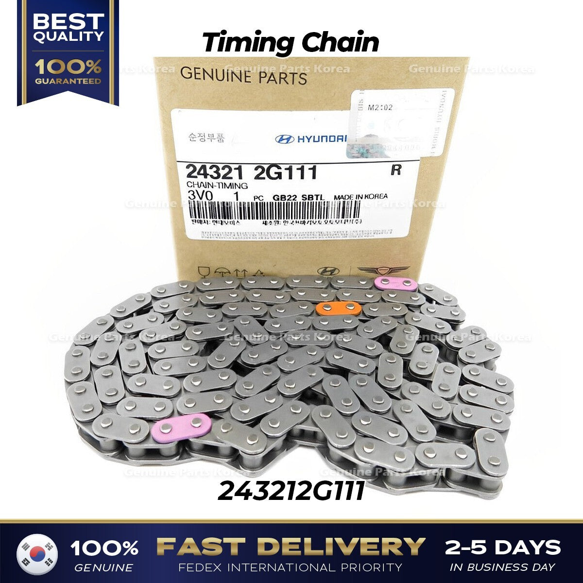 Genuine Timing Chain 243212G111 for Hyundai Genesis G70 Sonata Kia Optima