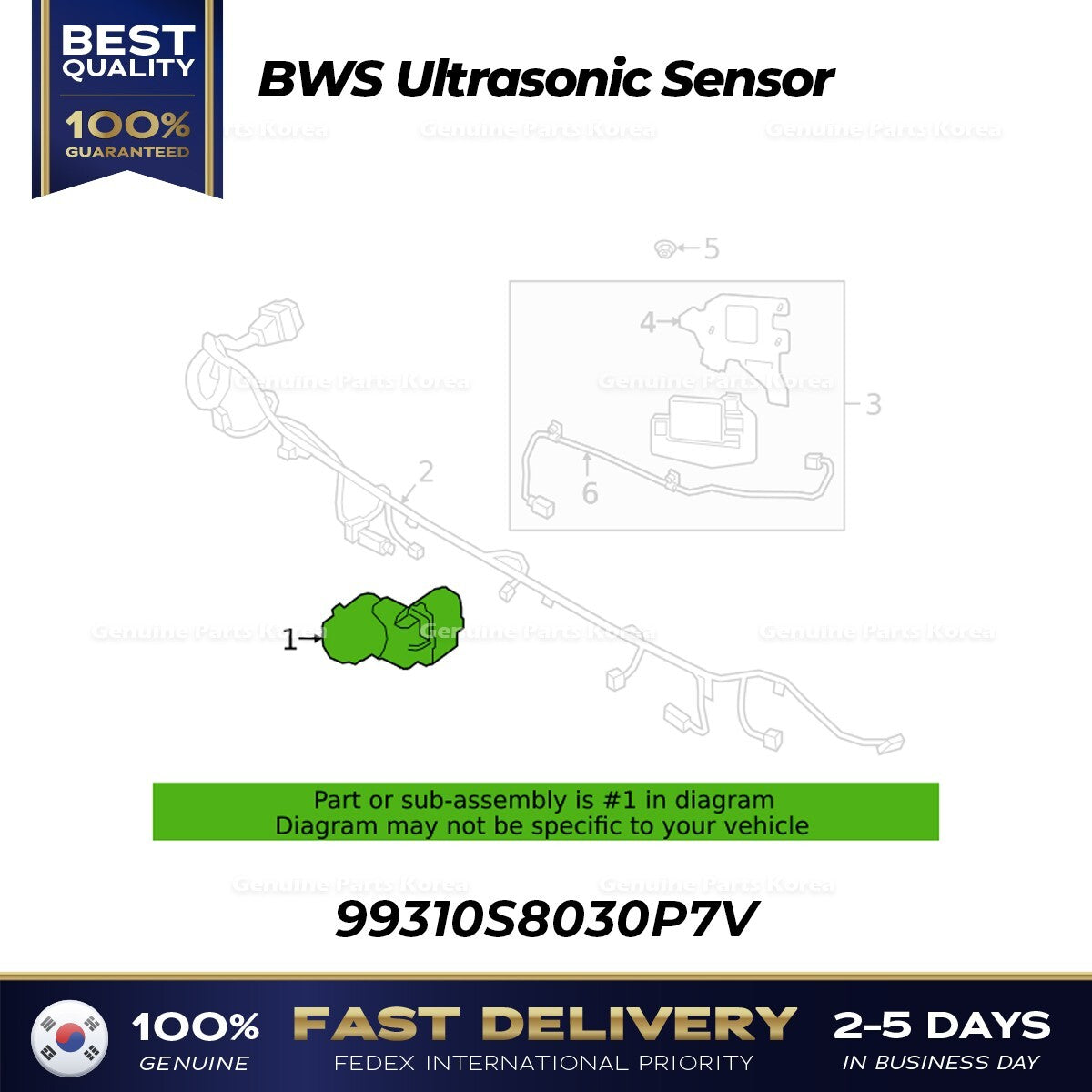 Genuine BWS Ultrasonic Sensor 99310S8030P7V for Hyundai Palisade