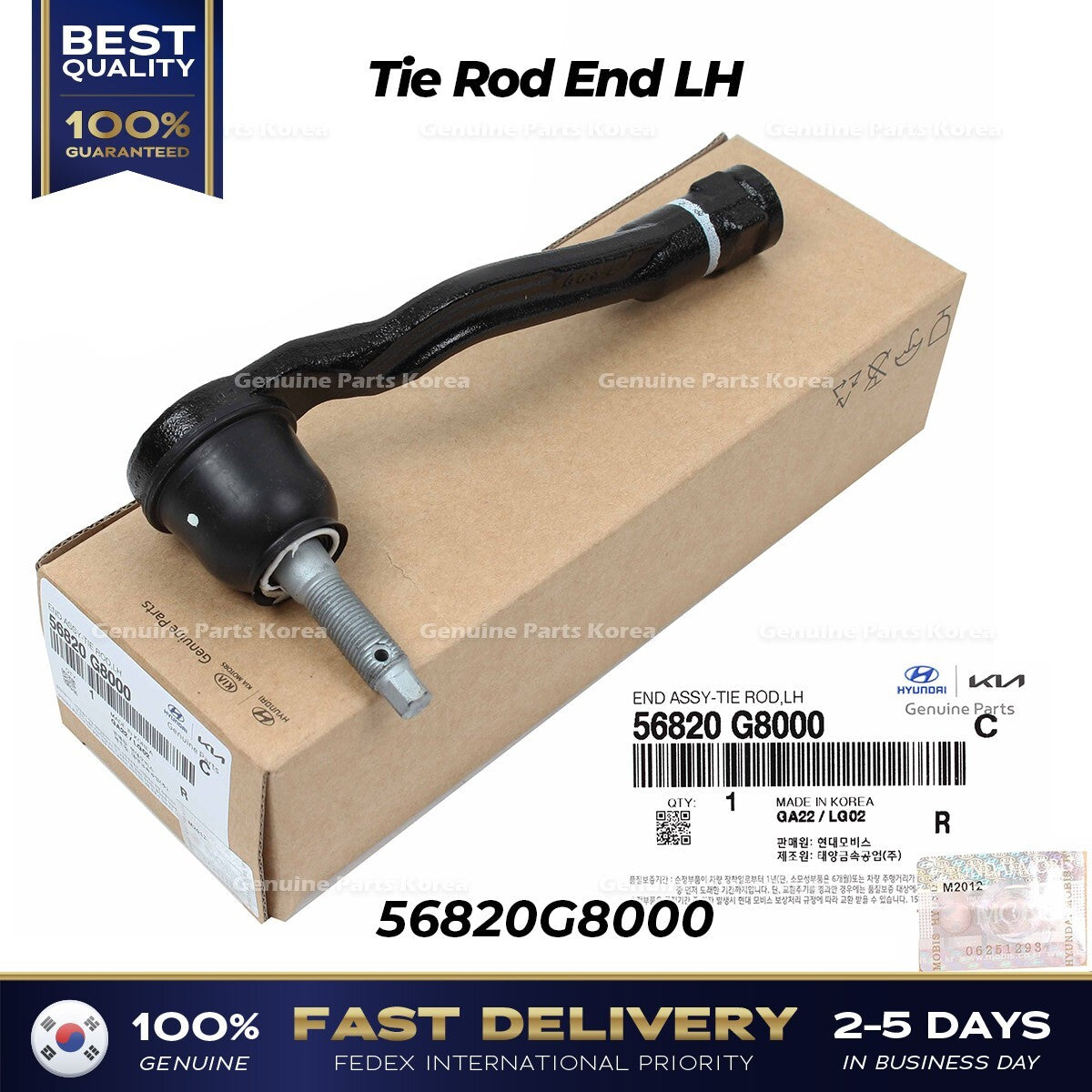 Genuine Tie Rod End LH 56820G8000 for Hyundai Palisade Sonata Kia Cadenza
