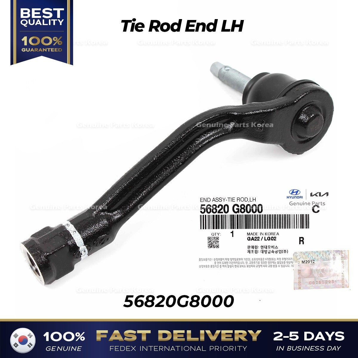 Genuine Tie Rod End LH 56820G8000 for Hyundai Palisade Sonata Kia Cadenza