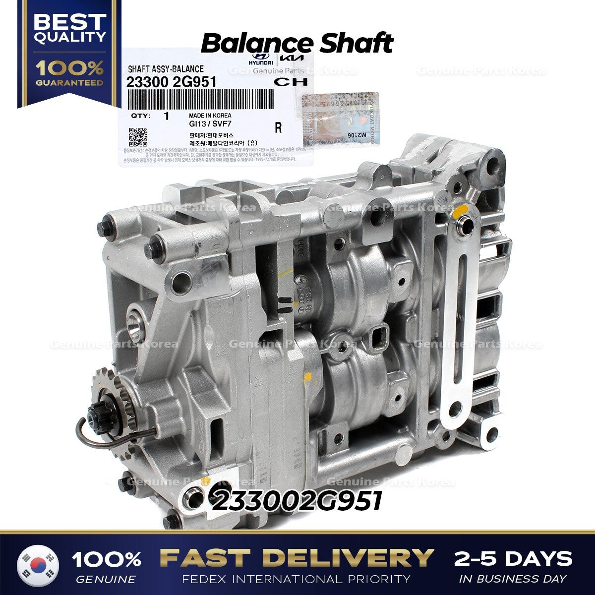 Genuine Balance Shaft 233002G951 for Hyundai Sonata Kia Optima