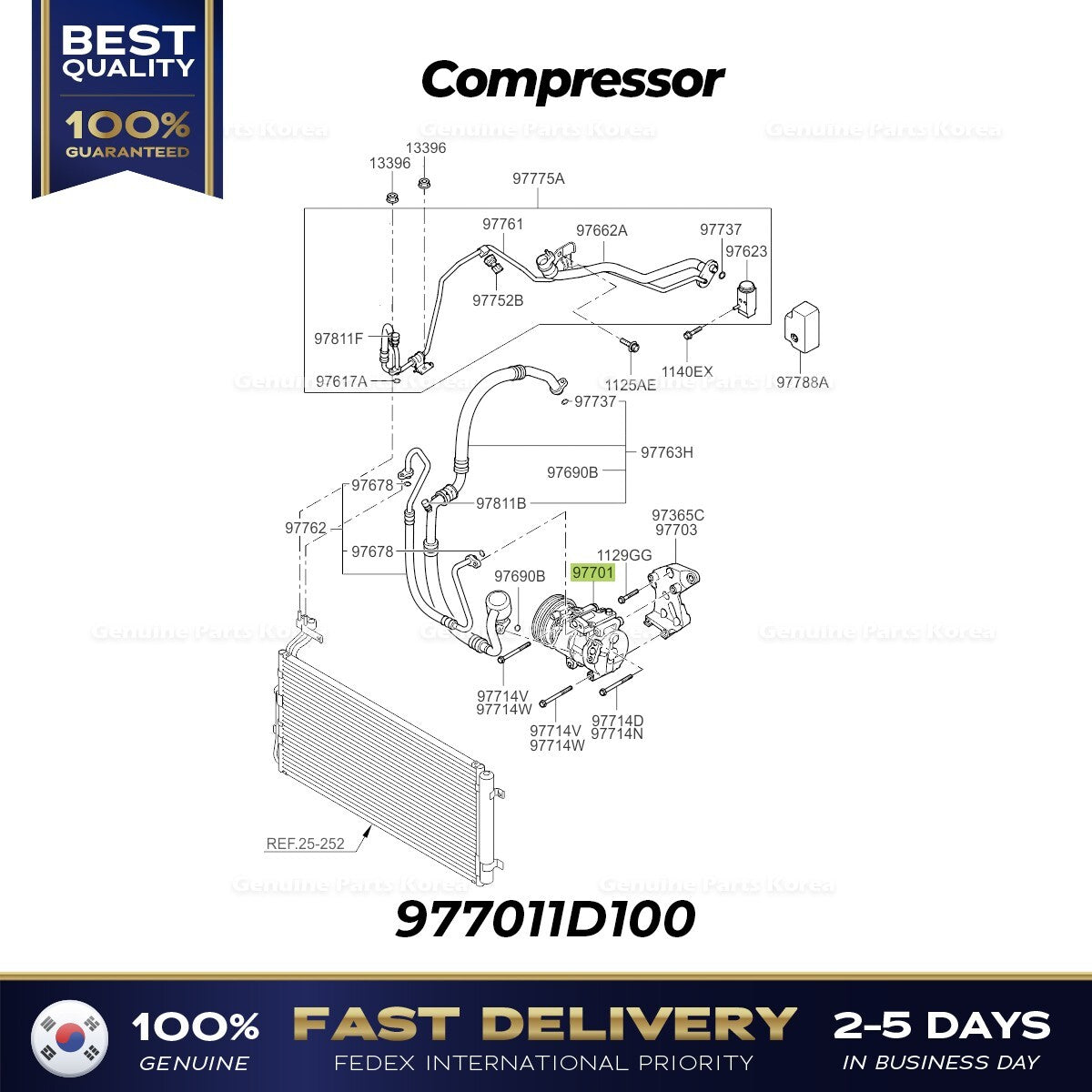 Genuine Compressor 977011D100 for Kia Rondo