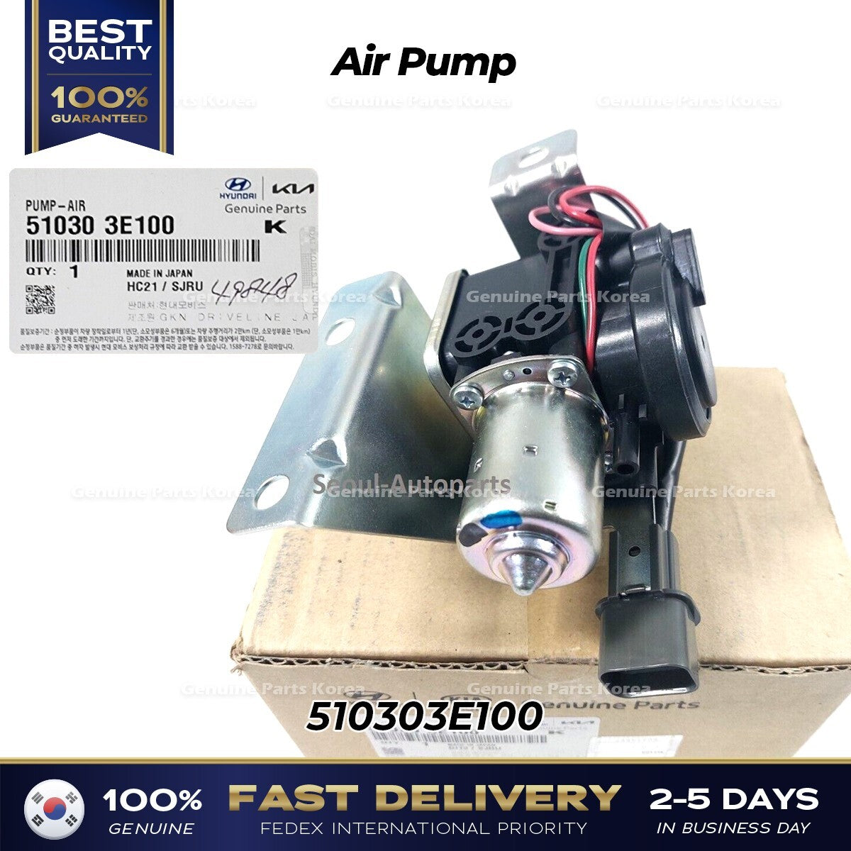 Genuine Air Pump 510303E100 for Kia Borrego Sorento
