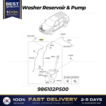 Genuine Washer Reservoir & Pump 986102P500 for Kia Sorento