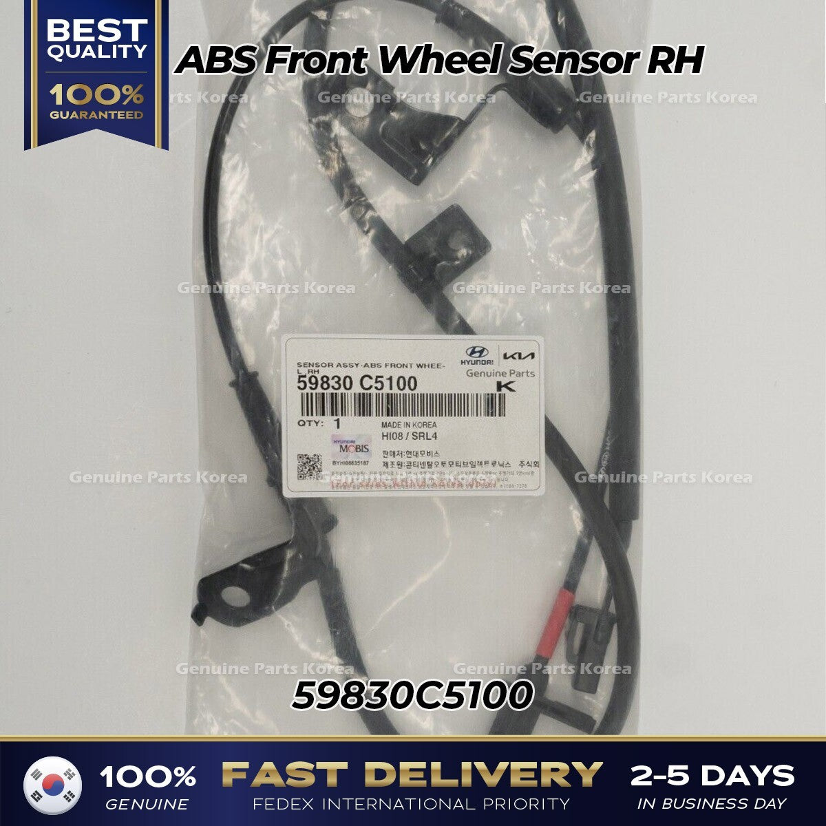 Genuine ABS Front Wheel Sensor RH 59830C5100 for Kia Sorento