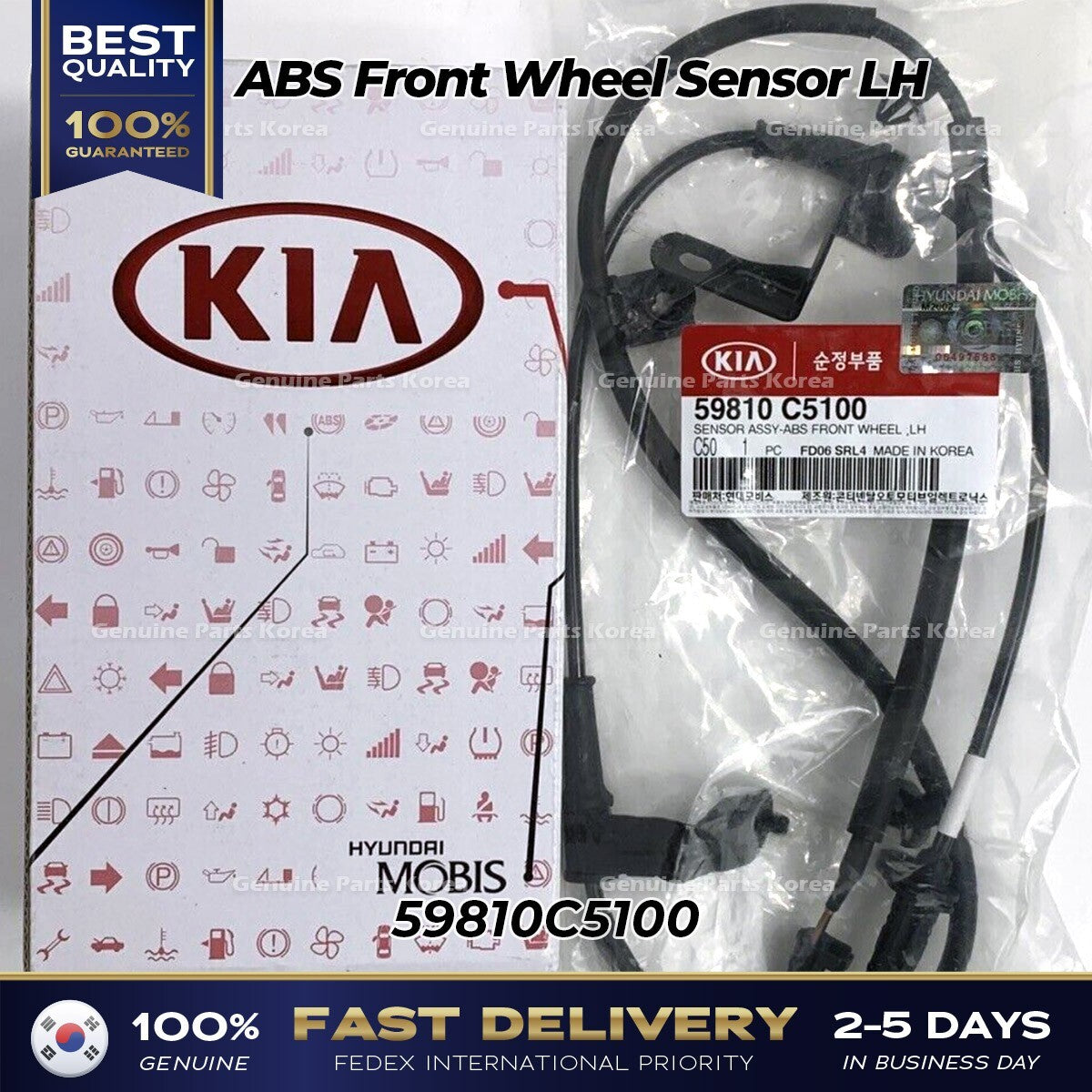 Genuine ABS Front Wheel Sensor LH 59810C5100 for Kia Sorento