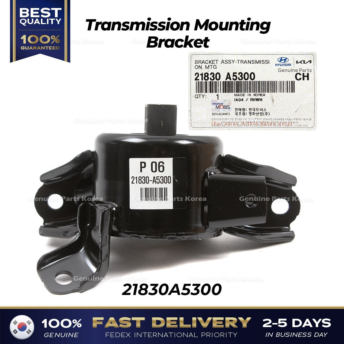 Genuine Transmission Mounting Bracket 21830A5300 for Hyundai Elantra