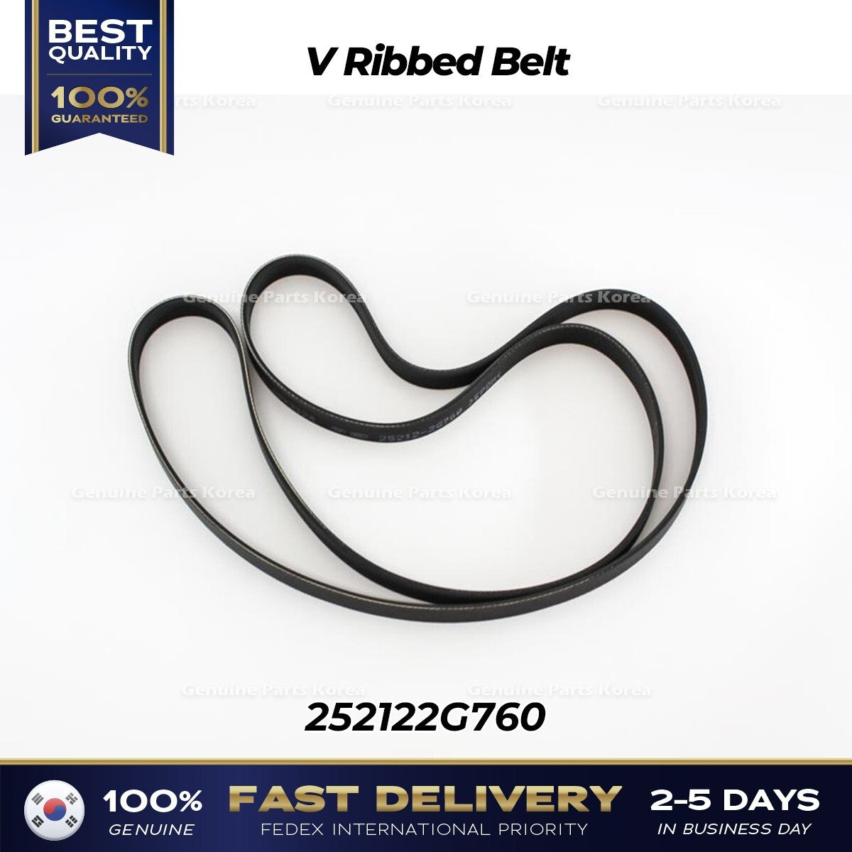 Genuine V Ribbed Belt 252122G760 for Hyundai Santa Fe Sport Kia Optima