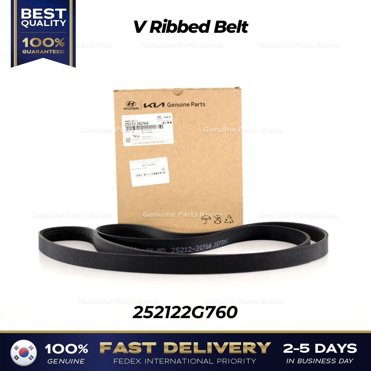 Genuine V Ribbed Belt 252122G760 for Hyundai Santa Fe Sport Kia Optima