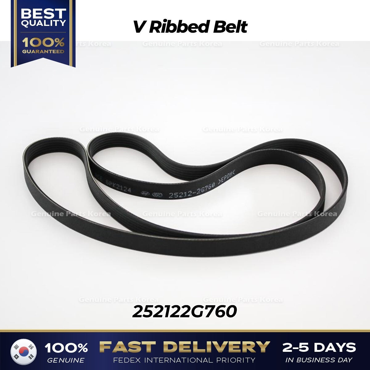 Genuine V Ribbed Belt 252122G760 for Hyundai Santa Fe Sport Kia Optima