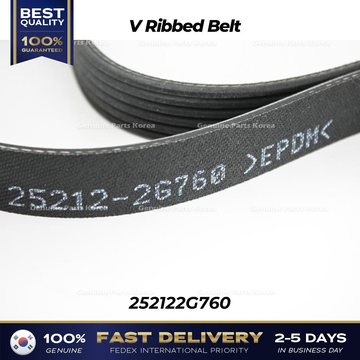Genuine V Ribbed Belt 252122G760 for Hyundai Santa Fe Sport Kia Optima
