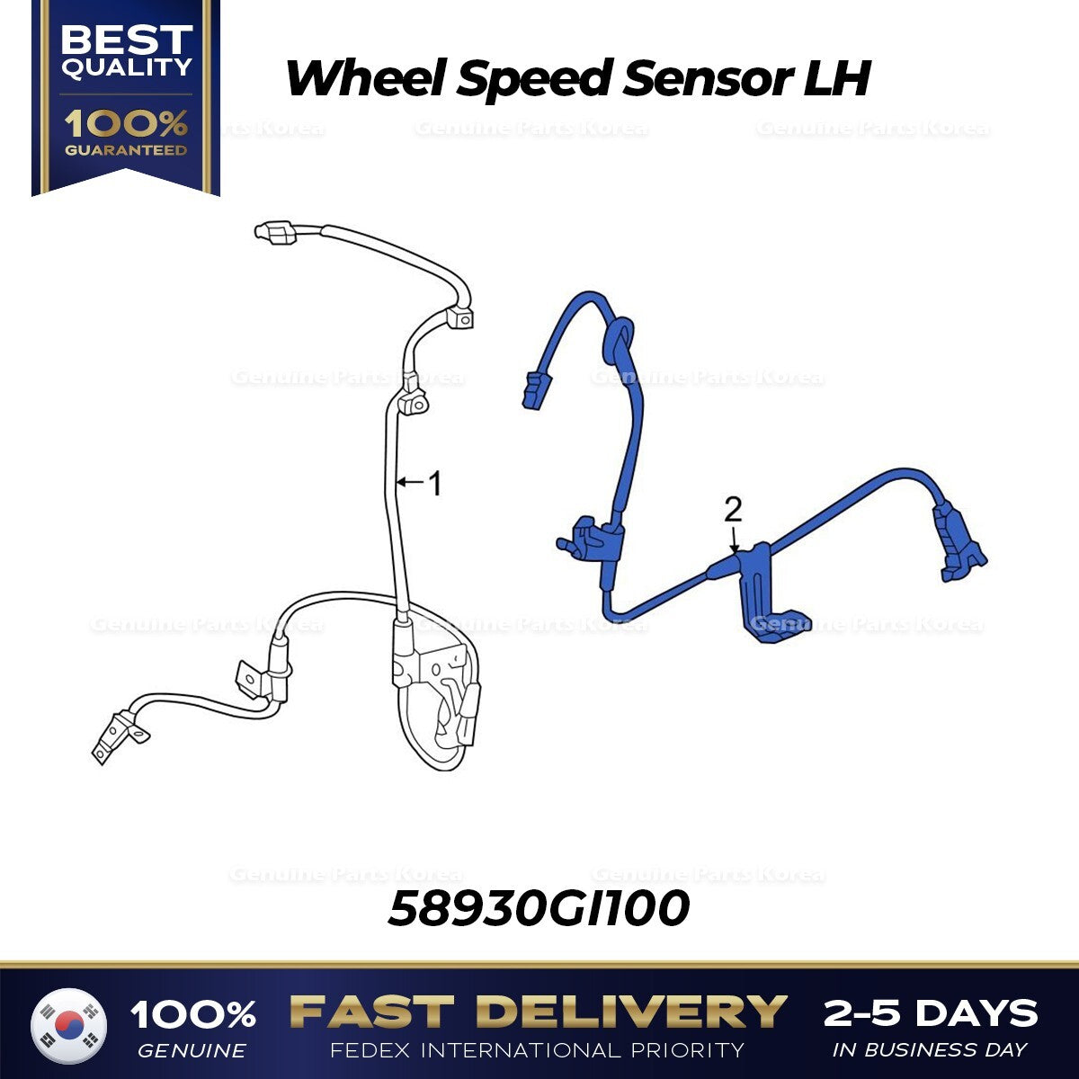 Genuine Wheel Speed Sensor LH 58930GI100 for Hyundai Ioniq 5