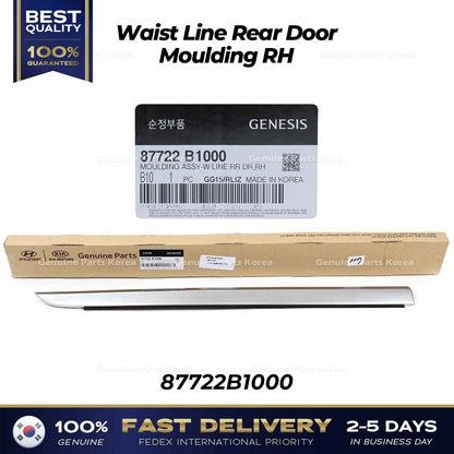 Genuine Waist Line Rear Door Moulding RH 87722B1000 for Hyundai Genesis G80