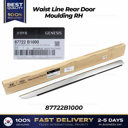 Genuine Waist Line Rear Door Moulding RH 87722B1000 for Hyundai Genesis G80