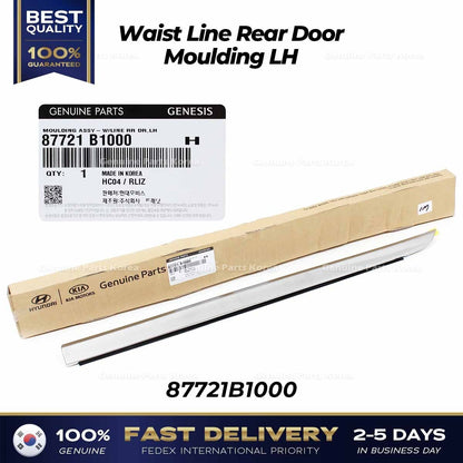 Genuine Waist Line Rear Door Moulding LH 87721B1000 for Hyundai Genesis G80