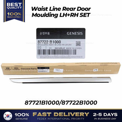 Genuine Waist Line Rear Door Moulding LH RH SET for Hyundai Genesis G80