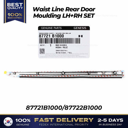 Genuine Waist Line Rear Door Moulding LH RH SET for Hyundai Genesis G80