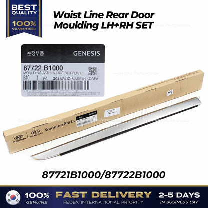 Genuine Waist Line Rear Door Moulding LH RH SET for Hyundai Genesis G80