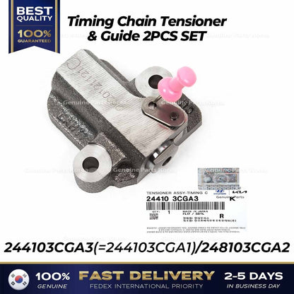 Genuine Timing Chain Tensioner & Guide 2PCS SET for Hyundai Kia