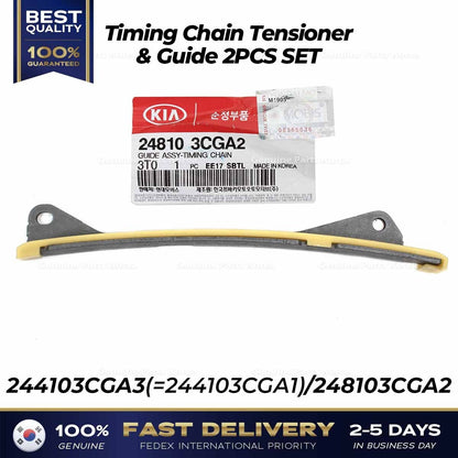 Genuine Timing Chain Tensioner & Guide 2PCS SET for Hyundai Kia