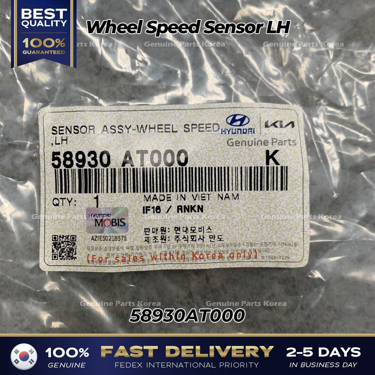 Genuine Wheel Speed Sensor LH 58930AT000 for Kia Niro Niro EV