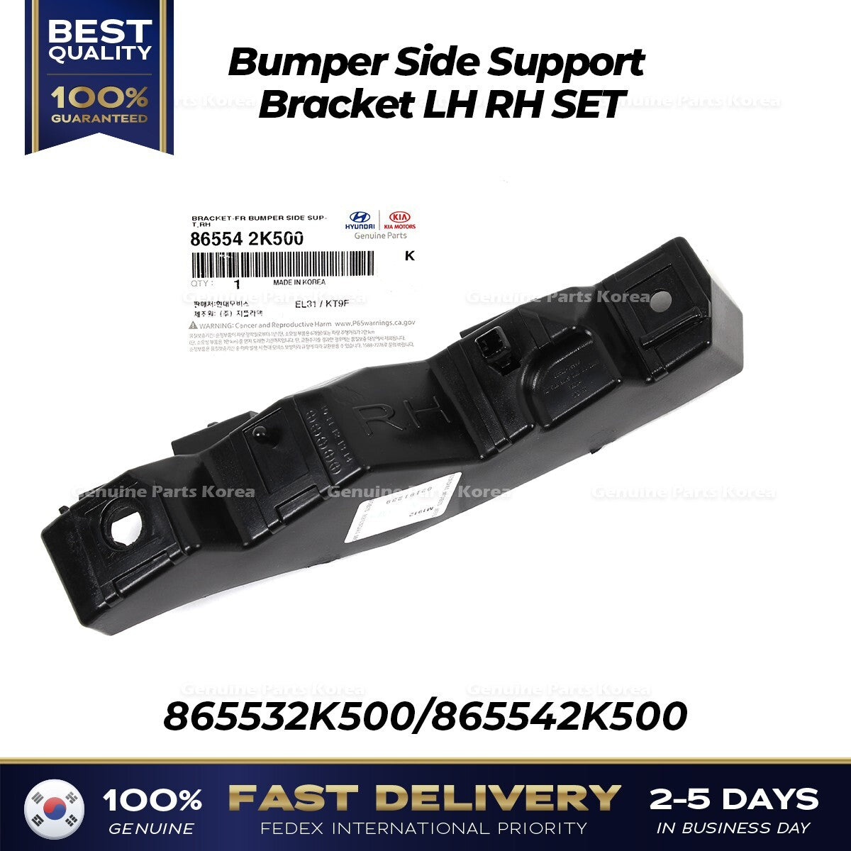 Genuine Bumper Side Support Bracket LH RH SET for Kia Soul