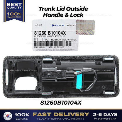 Genuine Trunk Lid Outside Handle & Lock 81260B10104X for Hyundai Genesis