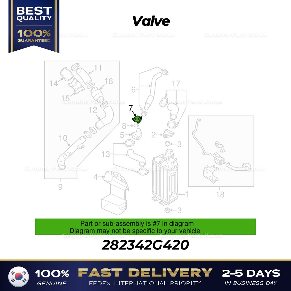 Genuine Valve 282342G420 for Hyundai Sonata Tucson Kia Optima