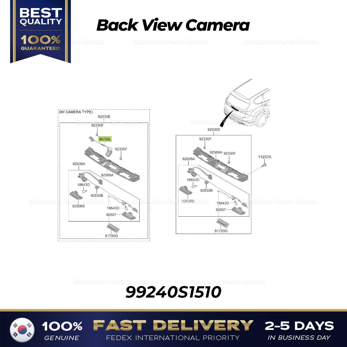 Genuine Back View Camera 99240S1510 for Hyundai Santa Fe