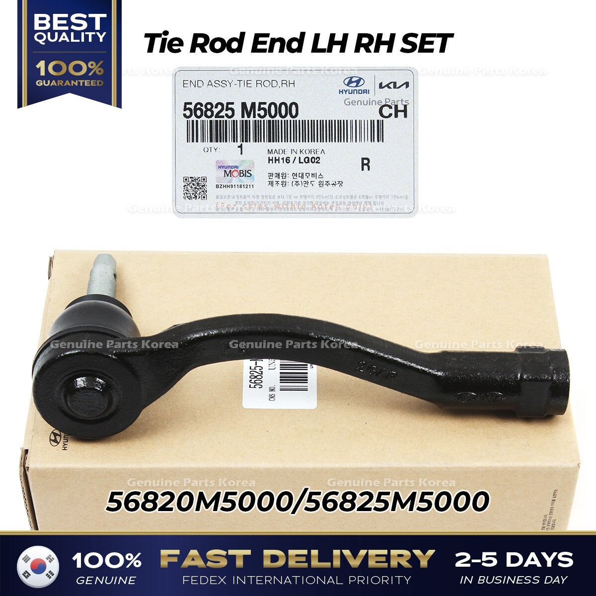 Genuine Tie Rod End LH RH SET 56820M5000 56825M5000 for Hyundai Nexo Santa Fe