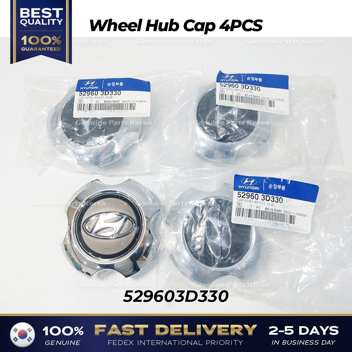 Genuine Wheel Hub Cap 4PCS 529603D330 for Hyundai Sonata