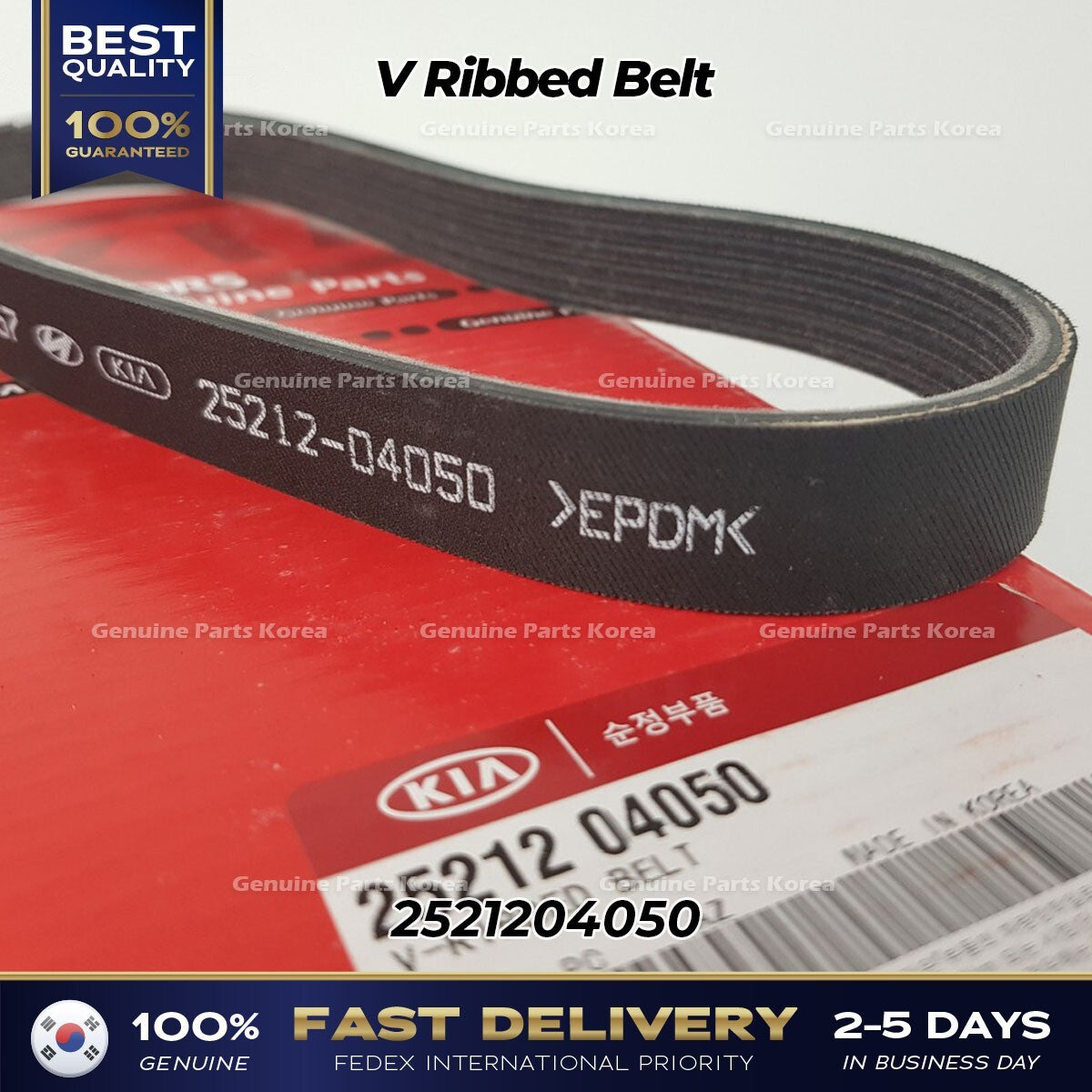 Genuine V Ribbed Belt 2521204050 for Kia Ray Picanto