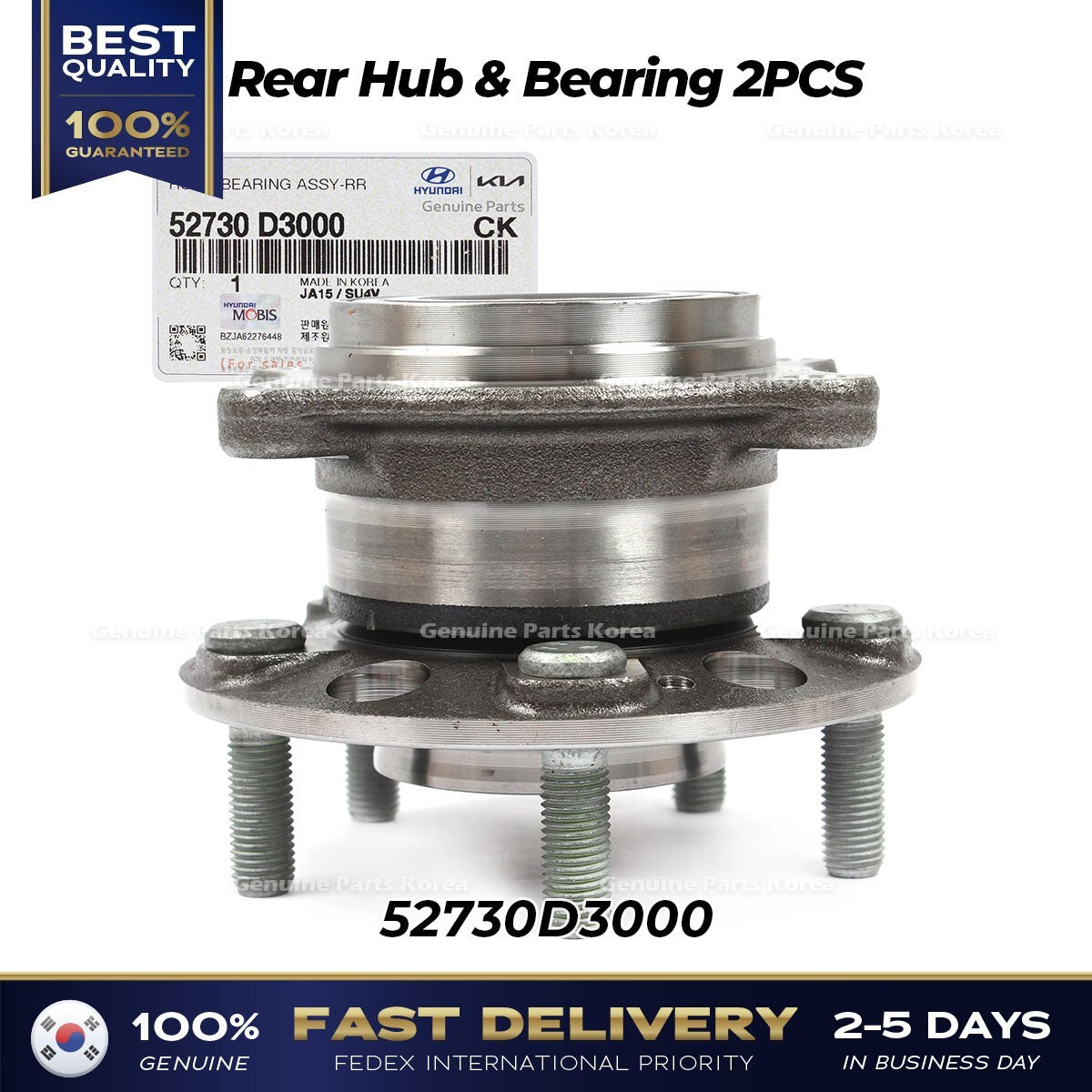 Genuine Rear Hub & Bearing 2PCS 52730D3000 for Hyundai Tucson Kia Sportage