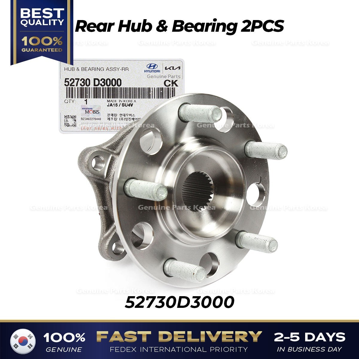 Genuine Rear Hub & Bearing 2PCS 52730D3000 for Hyundai Tucson Kia Sportage