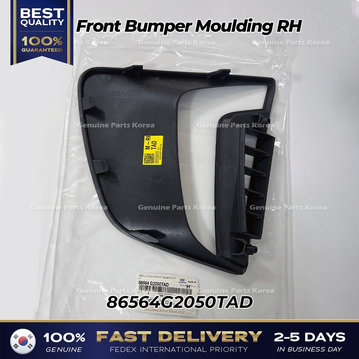 Genuine Front Bumper Moulding RH 86564G2050TAD for Hyundai Ioniq