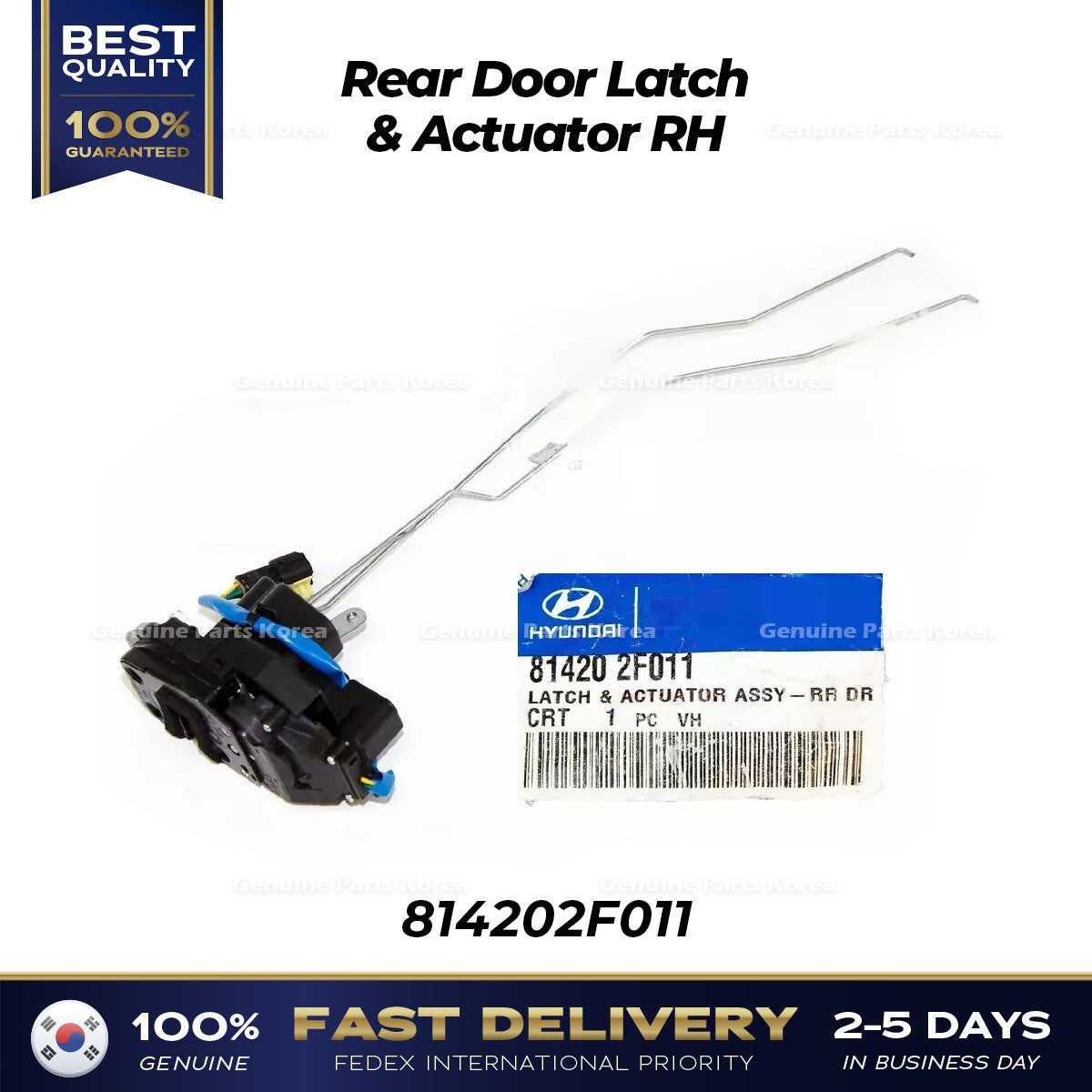 Genuine Rear Door Latch & Actuator RH 814202F011 for Kia Spectra