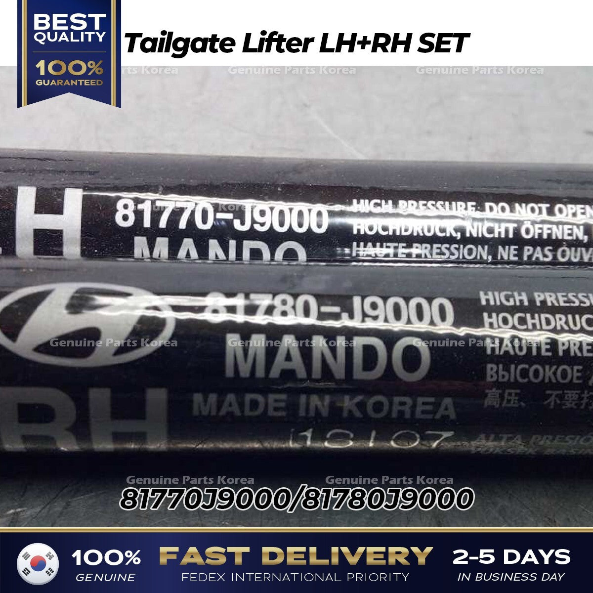 Genuine Tailgate Lifter LH RH SET 81770J9000 81780J9000 for Hyundai Kona