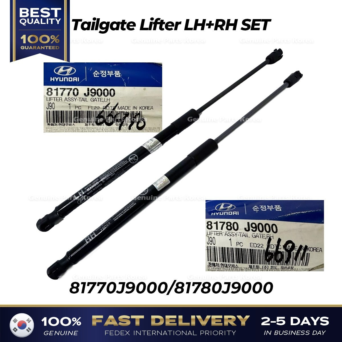 Genuine Tailgate Lifter LH RH SET 81770J9000 81780J9000 for Hyundai Kona