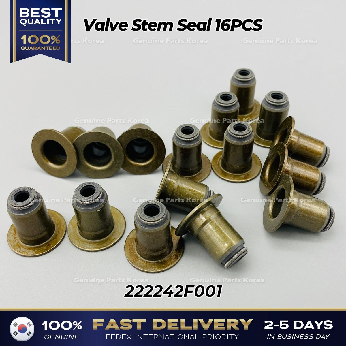Genuine Valve Stem Seal 16PCS 222242F001 for Hyundai Kia