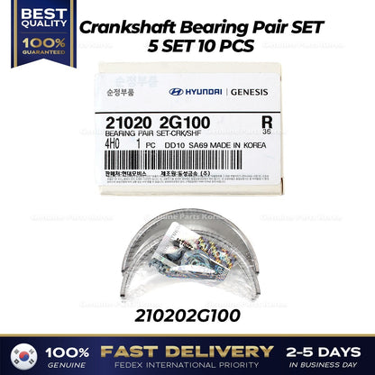 Genuine Crankshaft Bearing Pair 5 SET 10 PCS for Hyundai Sonata Hybrid